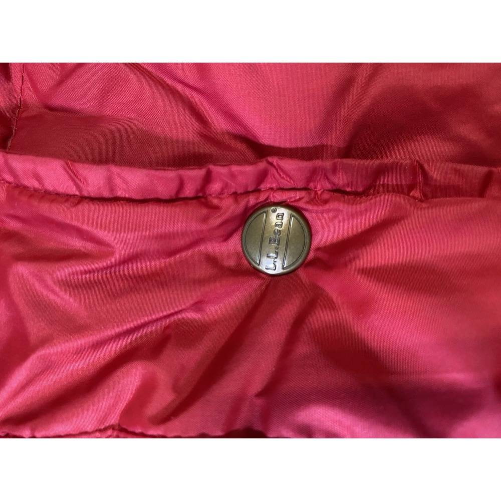 Vintage LL Bean Womens Goose Down Puffer Vest M Red News Corporation Corporate - Picture 3 of 7